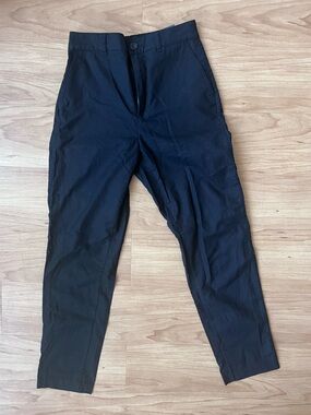 Cotton/Linen High-Waist Tapered Trousers